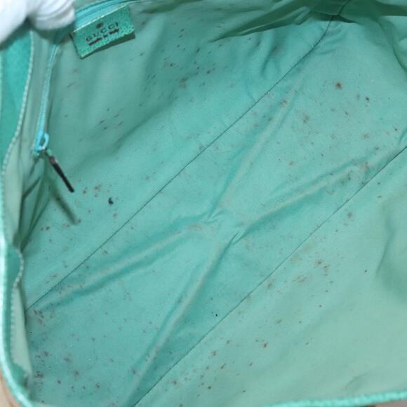 GUCCI GG Canvas Tote Bag Beige Green Silver - Picture 15 of 16